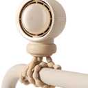 JISULIFE Stroller Fan Baby Large, Safe Bladeless for Crib, Desk, 4000mAh Battery Rechargeable Portable Cooling Fan with Air Turbo Tech, Night Light, Food-Grade Gift for Mom/Dad/Friend - Brown