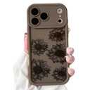 NITITOP Compatible for iPhone 17 Pro Max Case Cute Sunflower Floral Design for Women Girls Flower Artistic Soft TPU Shockproof Protective Full Camera Protection Cover - Brown