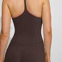SUUKSESS Women Sexy Workout Sets Padded Sports Bra High Waisted Shorts Outfits (Brown, M)