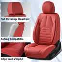 Coverado Seat Covers, Car Seat Covers Front Seats, Automotive Seat Covers, Waterproof Nappa Leather Car Seat Cover, Car Seat Cushion,Red Seat Covers Carseat Cover Universal Fit for Most Cars