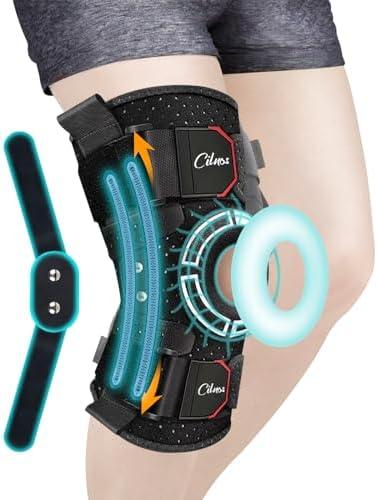 Cilnos Knee Brace for Pain Relief, Adjustable Hinged Knee Support with Side Stabilizers & Patella Gel Pads, for ACL, MCL, Meniscus Tears, Arthritis,Post-Injury Support - Men and Women (2XL/3XXL/4XL)