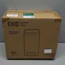 EKO Small Bathroom Trash Can with Lid Soft Close, Step Pedal, 6 Liter / 1.6 Gallon Stainless Steel Garbage Can with Removable Inner Bucket, Anti-Fingerprint Finish (Silver)