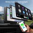 Wireless CarPlay & Android Auto Car Stereo - 7" HD Portable Touchscreen with Bluetooth 5.2, GPS Navigation, Mirror Link, 1080P Backup Camera, AUX & FM Transmitter - Plug & Play Receiver for Vehicles