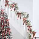 Velvet Ribbon Bows for Christmas Tree - 30 PCS 5x7 Inch - Velvet Bows Ornaments for Christmas Trees Decorations Gifts Party Door Garland Wreath Decor - Red