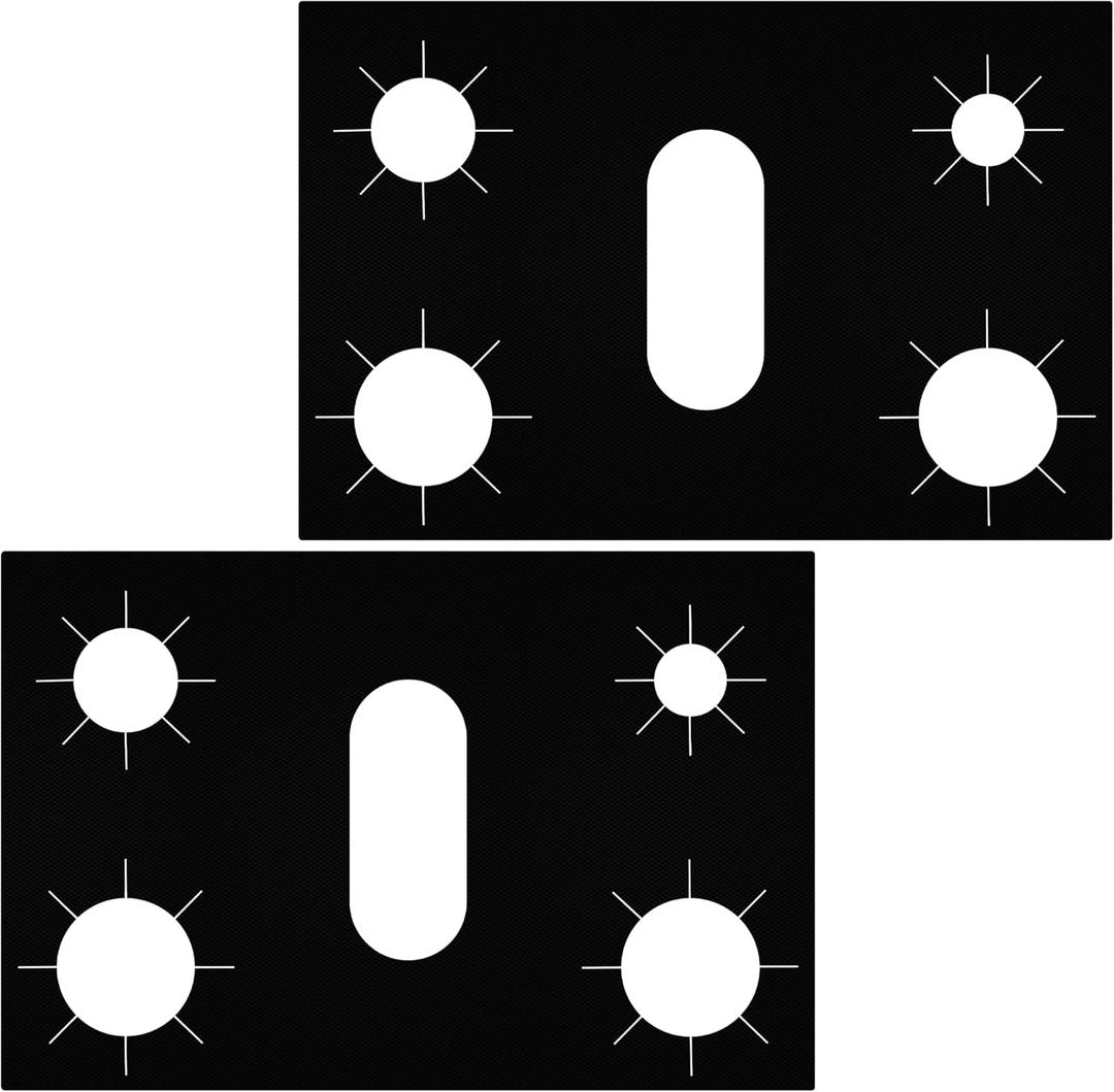 3MIRRORS Stove Top Covers for Gas Burners, Gas Stove Burner Liners for Samsung Stove Top Protector Non-Stick Washable Keep Stove Clean Stove Guard - New Upgraded Cuttable Stove Burner Cover (2PCS)