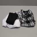 Japanese Tartan Pleated School Uniform Cosplay Costumes with Socks Eyeglass Frame Set (X-Large--Tag 3XL, Black)