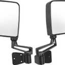 JDMSPEED Pair Driver & Passenger Side View Mirrors with Black Cover Compatible with 1987-2002 Jeep Wrangler Manual Folding No Heated Replace# CH1320102 CH1321102