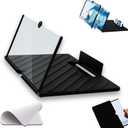 Screen Magnifier New Version, 20" HD Screen Magnifier for Cell Phone, Mobile Phone Magnifier Projector Screen, Foldable Phones Stand with Screen Amplifier, Compatible with All Phones (Black,20in)