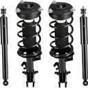 Front & Rear Strut Shock Assembly w/Coil Spring for Nissan Versa 2007 2008 2009 2010 2011 2012, Replace 172352 172351 343465, Left & Right, 4PCS 