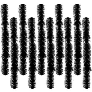 10 pcs Feather Boas 5ft Artificial Fluffy Boas Colorful Feather Boas Set for Women Costume Halloween Wedding Christmas (Black)