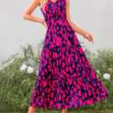 BTFBM Women Summer Dresses Casual Sleeveless Floral Maxi Dresses (XXL)