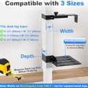 Under Desk PC Mount - No Drilling 40 lb Capacity, Fits 3 Fixed Desk Leg Sizes, CPU Holder Under Desk, Adjustable Clamp-on Desk Leg PC Mount for Standing Desk, with Non-Slip Pads, White