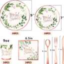 Sage Green Bridal Shower Decorations Rose Gold Bridal Shower Plates and Napkins Sets,168Pcs Serves 24 Guests