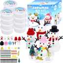 Snowman Kit Christmas Crafts for Kids: 12 Pcs Build a Snowman DIY Clay Kit Fun Holiday Arts Crafts Toys for Christmas Stocking Stuffers Classroom Activities Winter Party Favors Xmas Gifts (White)