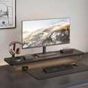 Computer Monitor Stands, Wood & Acrylic Computer Monitor Stand, Desk Monitor Stand Underneath Storage For Office, Home, School Supplies, 31.5" L (Black)