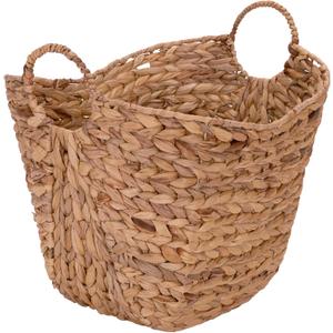 Household Essentials ML-4002 Tall Water Hyacinth Wicker Basket with Handles | Natural, Brown, Natural Household Essentials ML-4002 Tall Water Hyacinth Wicker Basket with Handles | Natural, Brown, Natural