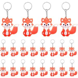30 Pack Cute Fox Keychains Animal Keychains for kids Woodland Animal Party Favors Safari Baby Shower Decorations Fox Themed Birthday Party Bag Fillers School Carnival Rewards(Fox)