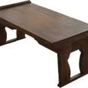 Japanese Wood Floor Table with Foldable Legs - Coffee Tables for Living Room, Bed Desk Tray,Meditation Altar, Laptop Desk