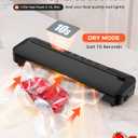 Vacuum Sealer Machine,75Kpa Precision Suction Power 6-in-1 Food Sealer with Digital Timer, Dry & Moist Food Modes, Compact Design with 10 Vacuum Bags & Bulit-in Cutter (Black)