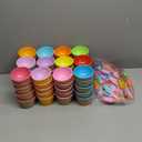 60 Pack Ice Cream Bowls Spoons Set Plastic Ice Cream Cups Cartoon Candy ColorDessert Sundae Frozen Yogurt Bowls for Kids DIY Baking Summer Holiday Birthday Party Supplies