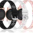 20mm Lace Silicone Watch Bands Compatible with Samsung Galaxy Watch FE/7/6/5/4 40mm 44mm, Galaxy Watch 6 Classic 43mm 47mm, Watch 5 Pro 45mm/ Watch 4 Classic 42mm 46mm/ Active 2 Strap