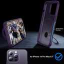 360Rotatable Magnetic Ring for iPhone 14 Pro Max Case Compatible with MagSafe [Non-slip Texture Edge][Built-in Kickstand][Military Shockproof]Translucent Matte Soft Silicone Bumper Slim,Purple