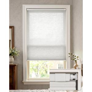 LazBlinds No Drill Light Filtering Cellular Shades, 28" W x 64" H, White | No Tools Cordless Honeycomb Blinds Thermal Insulated, Noise Reducing Window Blinds for Home, Easy Install
