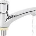Water Tap, Single Cold Faucet Water Saver Faucet Time Delay Faucet Public Water Faucet Self Closing Water Tap for Bathroom