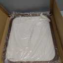 Linen Bulletin Board, Pin Board for Walls, Fabric Bulletin Board, 13"x17"Small Pin Board for Home Kitchen Office Decorative, Brown Wood Frame Cork Board(BN-3343)