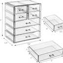 Sorbus Acrylic Makeup Organizer Set, 7-Drawer Vanity & Countertop Cosmetic Storage with Small & Wide Drawers, Clear Makeup Storage for Brushes, Lipsticks, Jewelry  Holiday Gift for Women & Teens