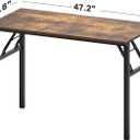 Need Office Computer Desk - 47.2L Sturdy and Heavy Duty Folding Laptop Table,Writing Table/Home Office Desk/Sewing Table,No Assembly Required,Rustic Brown AC5FB(120 * 60)