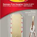 Command Medium Satin Brass Hooks, 1 Hook and 1 Strip, Damage-Free Hanging Wall Hook with Adhesive Strips, No Tools Coat Hooks for Hanging Home Decor, Holds up to 3 lb