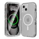 Luckwhale for iPhone 15 Plus Case, Fits Magsafe,Heavy Duty Shockproof Protection Phone Cases with Screen Protector*1, Magnetic Transparent Protective Cover for iPhone 15 Plus 6.7 '', Gray