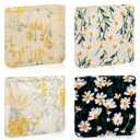 Abbylike 4 Pcs Small Makeup Bag Corduroy Cosmetic Pouch with Zipper Portable Little Bags for Purse Mini Pouch Cute Makeup Purse for Coin Essentials Items Women (Embroidery)