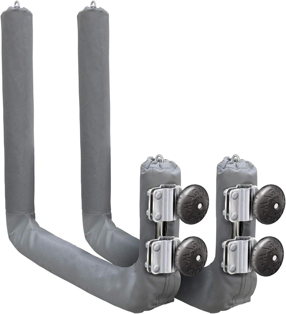 Magma Kayak/SUP Boat Rack R10-626-20-304 Stainless Steel Storage for Kayaks & Paddle Boards - Fits Standard Round Rail - Includes Padding & Tie-Down Points - Quick-Release Knob System