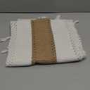 ZeeMart Macrame Style Bicolor Stitching Table Runner, 14 x 108 Inch Brown/Ivory, Boho Neutral Table Runners 108 Inches Long, Farmhouse Woven Home Decor