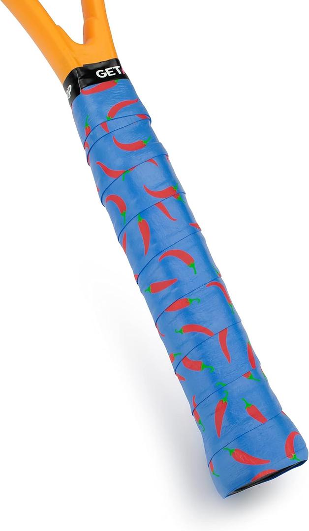 10 x Get A Grip - Custom Tennis Racket Grip Tape - Anti-Slip/Quick-Drying Tennis Overgrips - Precut Badminton Racket Grip with Finishing Tape