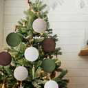 12 Pcs 4 Inch Large Farmhouse Christmas Ball Ornaments Jumbo Big Boho Jute Rope Hanging Burlap Neutral Rustic Ornament for Xmas Tree Wreath Garland Wedding(White, Brown, Camel, Green)