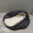 NOYAL Round Hooded Donut Dog Bed for Small & Medium Pets - Plush Fluffy Anti-Anxiety Cat Cave Bed with Cover (Medium 23.6'', Dark grey)