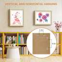 2 Pack Kids Art Frame, Kids Artwork Frames Changeable 8 x10.5 with Mat and 9 x12 Without Mat, Woodgrain Front Opening Children Picture Storage Frame for Wall Holds 50Pcs Crafts, Drawing, Art Projects