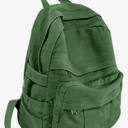 Green Canvas Backpack for Women Retro Aesthetic Rucksack Basic Backpack for High School/College Students Travel Laptop Bag