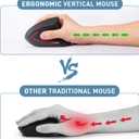 Wireless Ergonomic Mouse, 2.4G Wireless Vertical Ergo Mouse, 800/1200/1600 Adjustable DPI,6 Buttons Ergonomic Mouse for Laptop/MacBook/PC/Desktop-Black