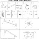 Bathroom Hardware Accessories Set 4-Pieces, Towel Racks for Bathroom Wall Mounted, Stainless Steel 24Inch Black Towel Bar Set, Round Towel Ring, Towel Hook, Toilet Paper Holder with Shelf