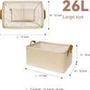 SNWDN 6 Pack Closet Cloth Storage Bins for Shelves,Large Storage Baskets for Shelves, Fabric Bins for Closet organization with Handles Beige 17''L x 12''W x 10''H