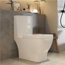 MEJE #1015 - Modern Square Design One Piece Toilet with Comfort Seat Height,Soft Close Seat Cover, Dual Flush, White