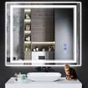 40"x36" LED Bathroom Mirror with Lights,Anti-Fog,3 Color Modes