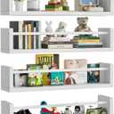 23.6" Wall Book Shelves for Kids - Floating Nursery Book Shelves Set of 4, White Wall Mounted Bookshelf for Kids Room, Toddler Bedroom Furniture & Toy Storage