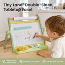 Tiny Land Tabletop Kids Art Easel, 5-Level Magnetic Drawing Board
Wooden Easel with Whiteboard & Chalkboard, Locking Button, Anti-Slip Base, Storage Tray, Learning Toy for Ages 3+, Green