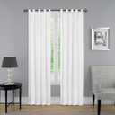 White Curtains for Living Room Thermal Insulated, 50% Light Blocking Curtains for Bedroom, Dining Room Window, W 42x L 31 Inch, Set of 2 Rod Pocket Curtain Panels