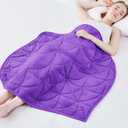 Weighted Lap Blanket 7 lbs for Adults, Luxury Soft Small Weighted Blanket, Compact Portable Weighted Lap Pad for Relaxation, Sleeping, Travel, All-Season Use, Deep Purple, 40" x 52"